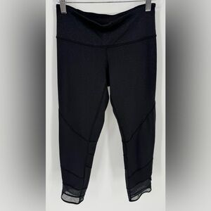 Lululemon Women's Black Polkadot Mesh Capri Leggings